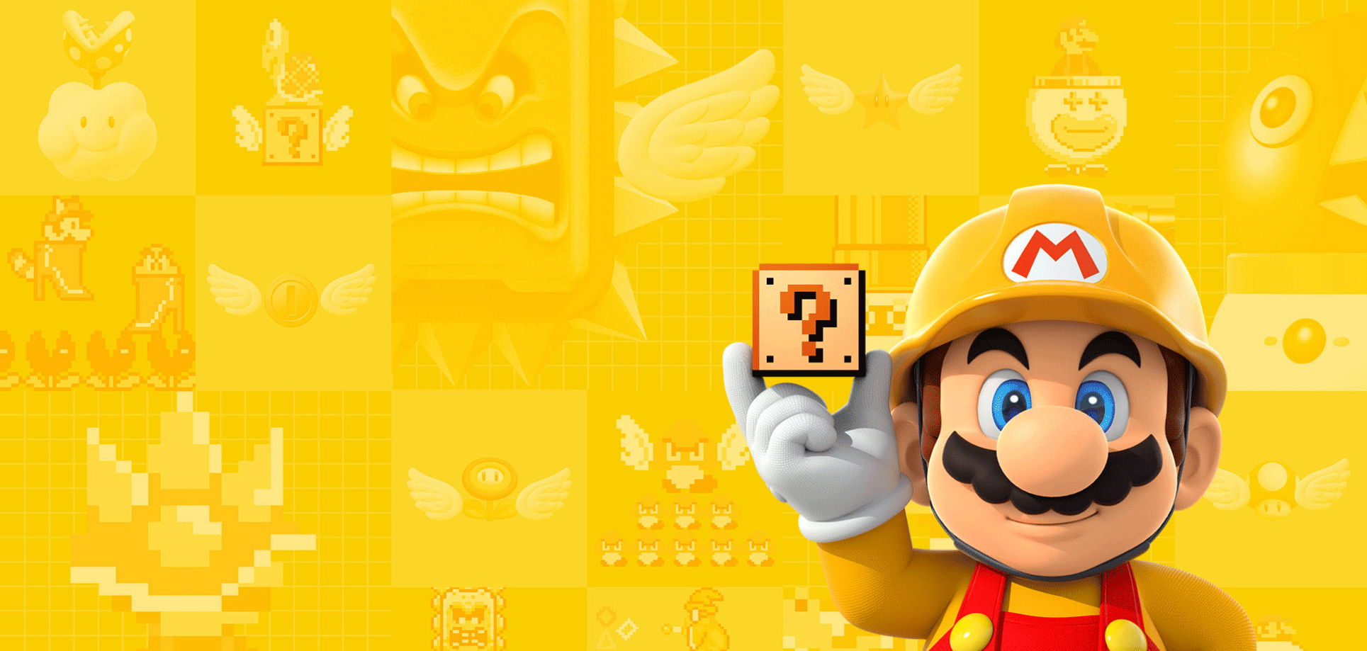 mario holding a question mark box banner image