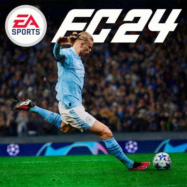 ea sports fc 24 cover image, a football player ready to kick the ball