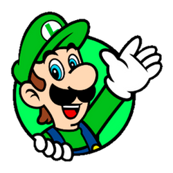 luigi waving happily