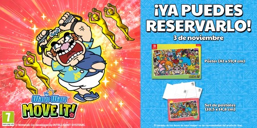 wario dancing on the left of the image and promotional reservation content on the right